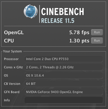 Cinebench Test Original HDD og RAM