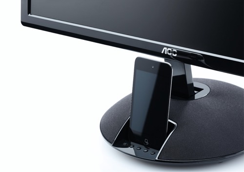 AOC med skjerm med innebygd iPhone/iPod-dock