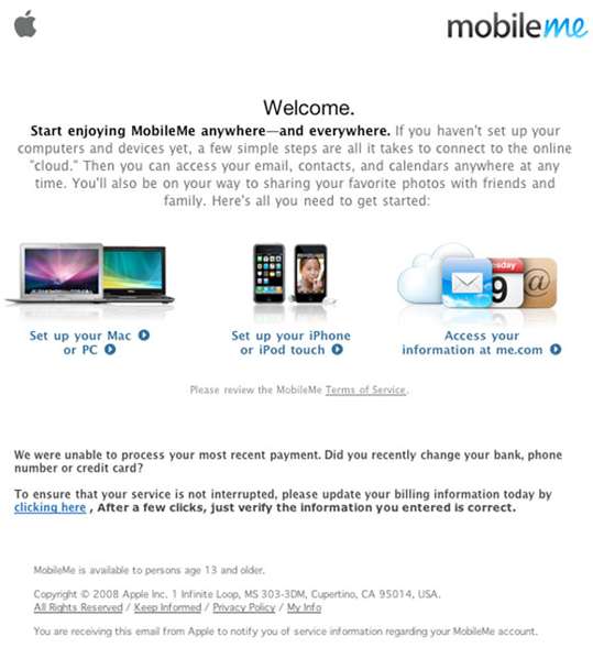 Mobile Me phishing